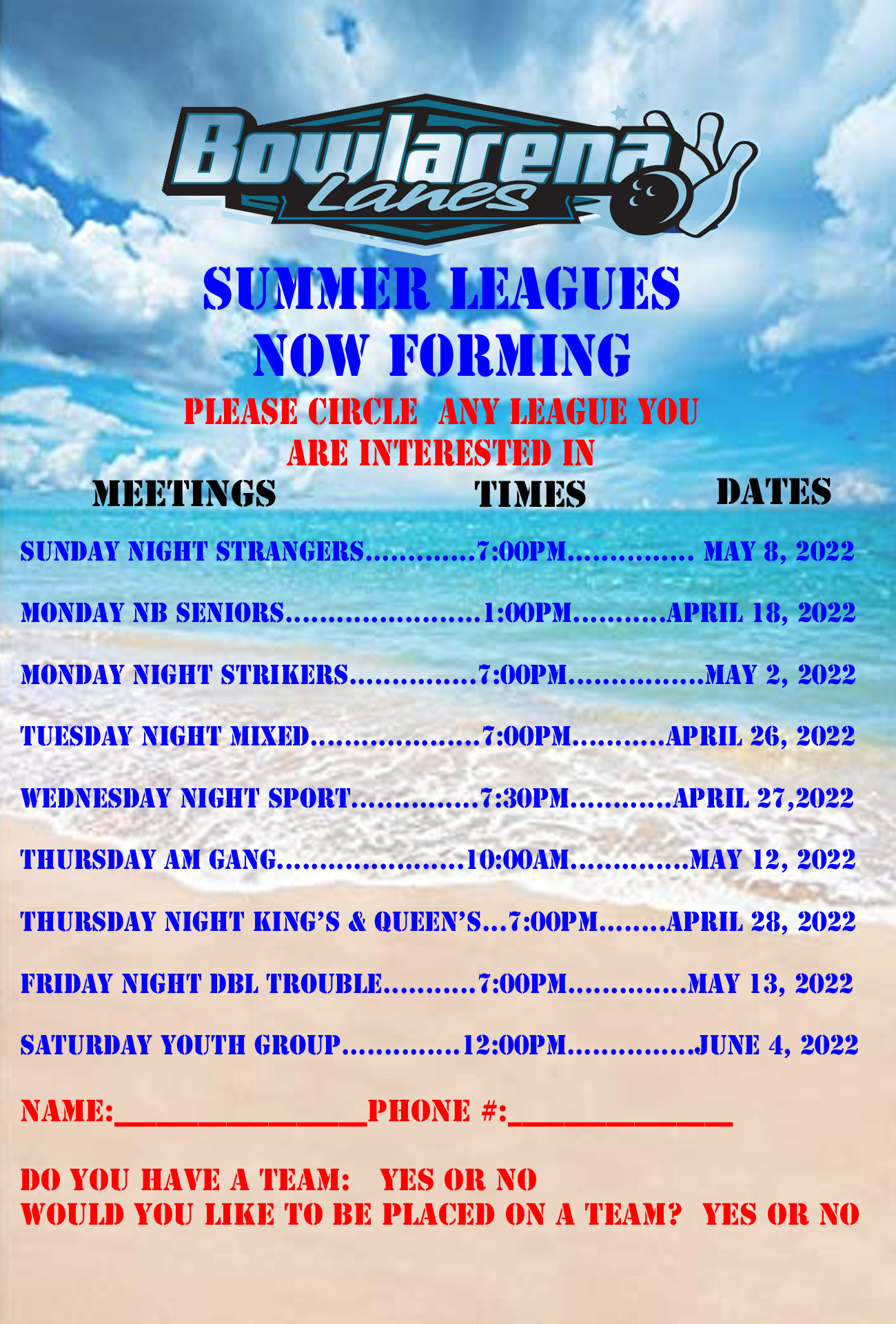 Youth Fall/Winter Bowling Leagues